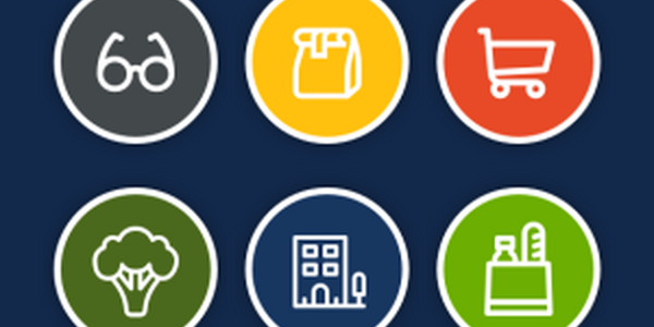 icons for stores, farmer market